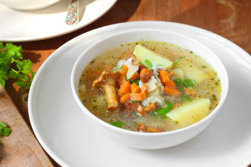 Фото блюда: Суп рисовый с грибами